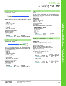 OSP Cable Specs: Cat5e & Cat6 Outdoor Cables