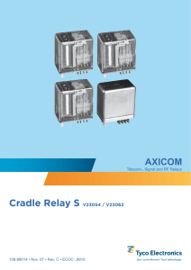 AXICOM Cradle Relay S V23054/V23062 Datasheet