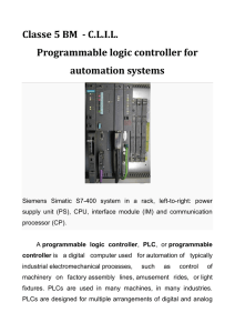 Classe 5 BM - C.L.I.L. Programmable logic controller for automation