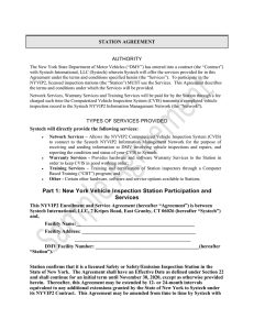 Part 1: New York Vehicle Inspection Station Participation and Services