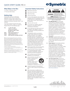 QUICK START GUIDE