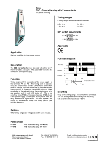 Timer SSD - Star-delta relay with 2 no contacts Part number Timing