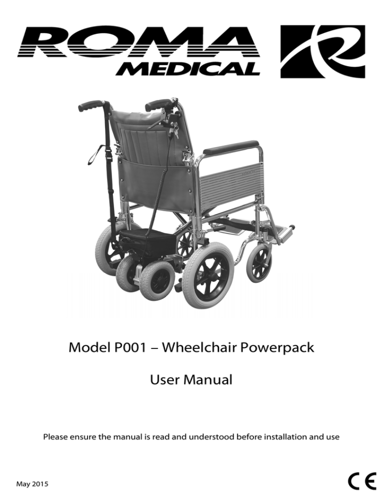 Model P001 Wheelchair Powerpack User Manual