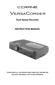 Versacorder Tape Recorder Instruction Manual