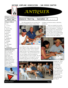 San Diego Antiquer Chapter Newsletter for