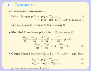 Classical Mechanics: Canonical Transformations & Hamilton-Jacobi