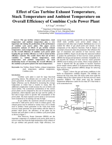 Effect of Gas Turbine Exhaust Temperature, Stack Temperature and