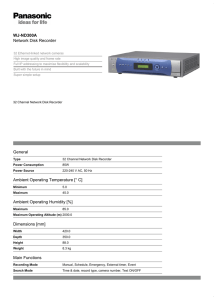 WJ-ND300A Network Disk Recorder General Ambient Operating