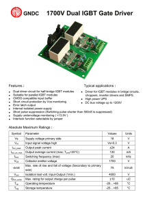 1700V Dual IGBT Gate Driver Datasheet
