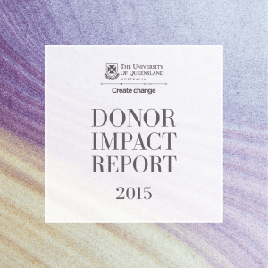 2015 Donor Impact Report - University of Queensland