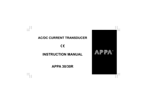 INSTRUCTION MANUAL APPA 30/30R
