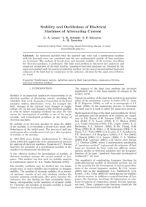 Stability and Oscillations of Electrical Machines of Alternating Current