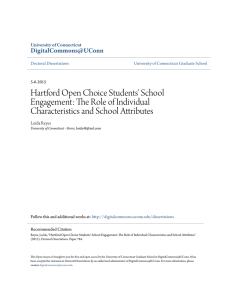 Hartford Open Choice Students` School Engagement: The Role of