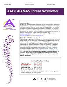 AAE/GHAMAS Parent Newsletter