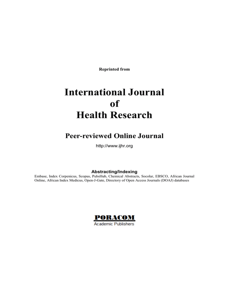 journal of health research and reviews