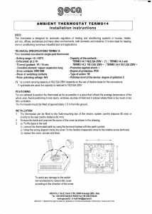 AMBIENT THERMOSTAT TERM0I4 Installation instructions