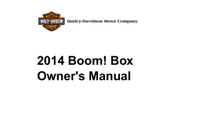 2014 Boom! Box Owner`s Manual - Harley