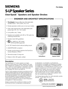 Clear-Speak S-LP Speaker Series Datasheet