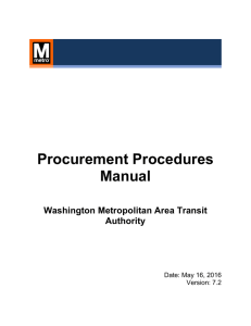 WMATA Procurement Procedures Manual