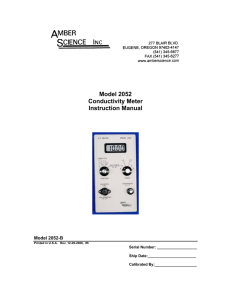 Model 2052 Conductivity Meter Instruction Manual