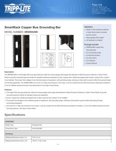 SmartRack Copper Bus Grounding Bar Specifications