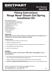 Fitting Instructions Range Rover Classic Coil