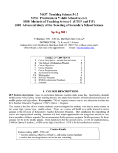 M437 Methods of Teaching Science 5 – 12