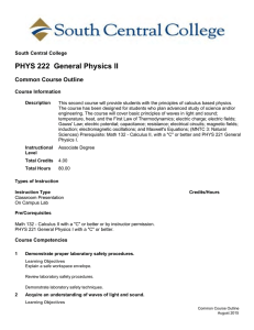 Course Outline - South Central College