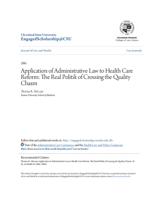 Application of Administrative Law to Health Care Reform: The Real