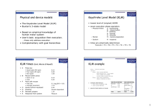 Keystroke Level Model (KLM) in HCI