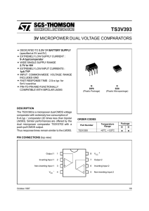 3v micropower dual cmos voltage comparator