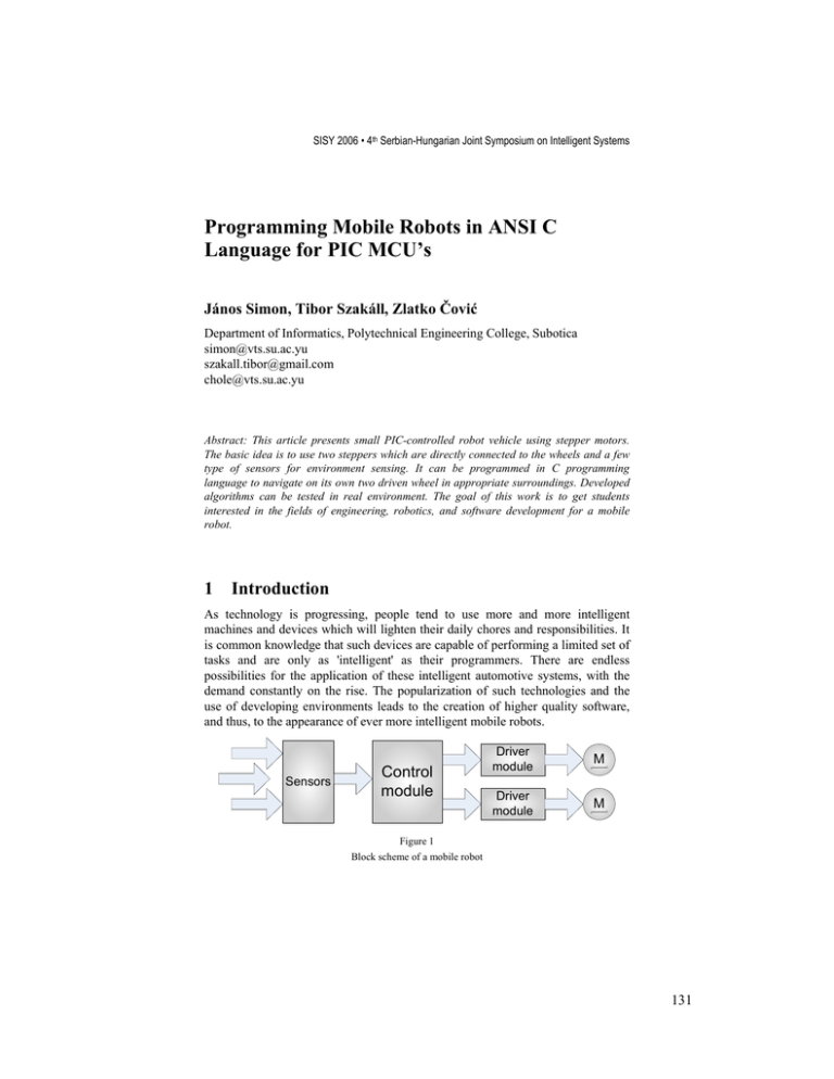 Programming Mobile Robots in ANSI C Language for PIC MCU`s