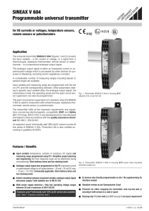 SINEAX V 604 Universal Transmitter Datasheet