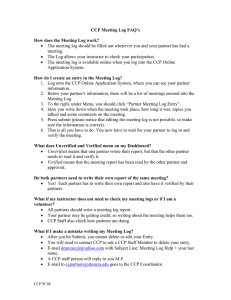 CCP Meeting Log FAQs: How to Use the System