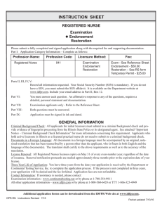 Illinois RN License Application Instructions: Exam, Endorsement, Restoration