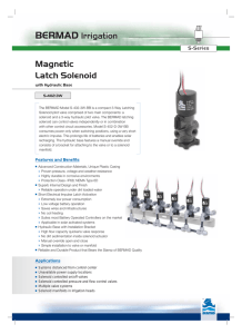 Magnetic Latch Solenoid - Bermad Water Technologies