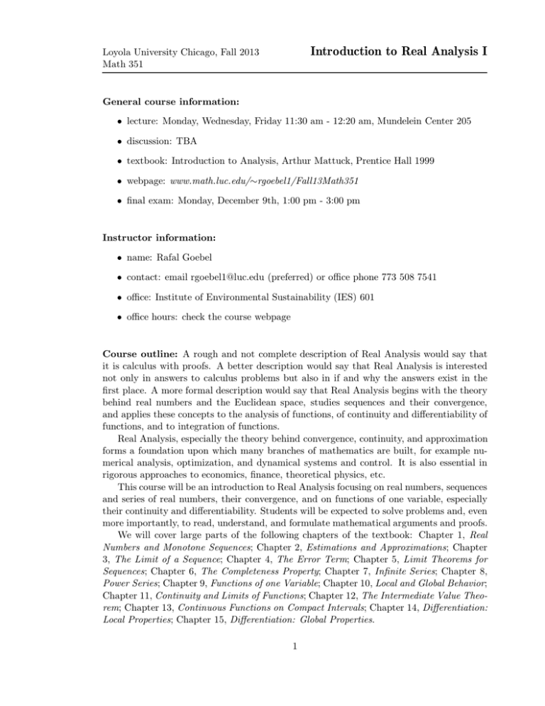 Syllabus Loyola University Chicago