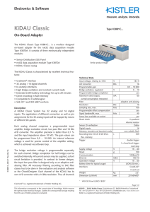KiDAU Classic K3881C On-Board Adapter Datasheet