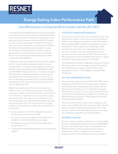 Cost Effectiveness of Using the Energy Rating Index to
