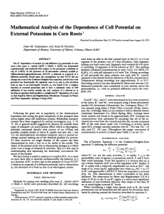 Mathematical Analysis of the Dependence of Cell Potential on