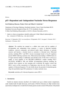 p53 -Dependent and -Independent Nucleolar Stress Responses