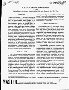 SLAC SYNCHRONOUS CONDENSER*