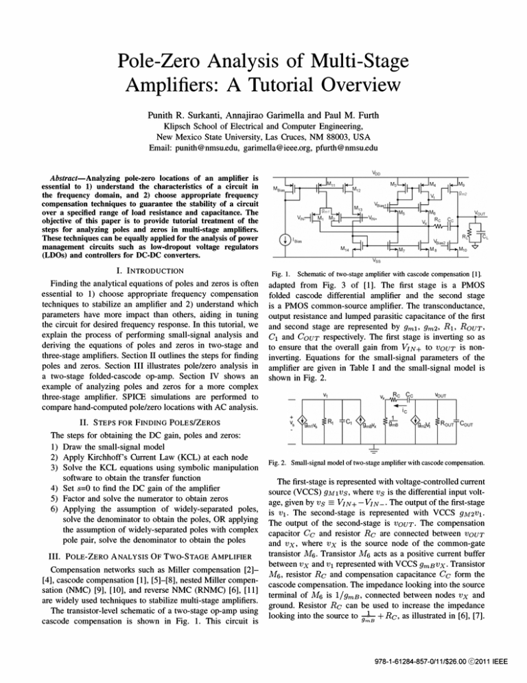 PoleZero Analysis of MultiStage Amplifiers A Tutorial