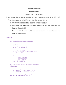 Physical Electronics Homework #3 Due on: 25th October, 2013 1