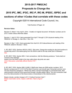 2015-2017 PMGCAC Proposals to Change the 2015 IPC, IMC