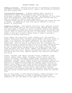 masonry worker 3451 - Personnel Department