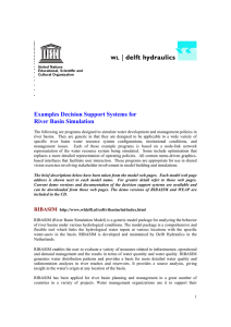 Examples Decision Support Systems for River Basin