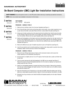 On-Board Computer (OBC) Light Bar Installation Instructions 3 series