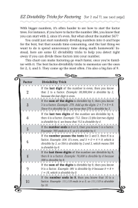 EZ Tests for Divisibility