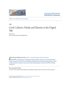 Geek Cultures: Media and Identity in the Digital Age